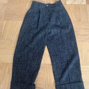 Club Monaco Black and white cropped wide leg